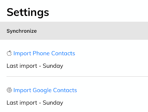 Import phone contacts
