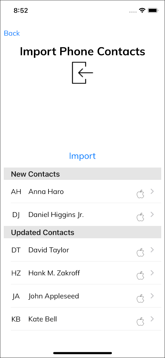 Better import and Recent contacts