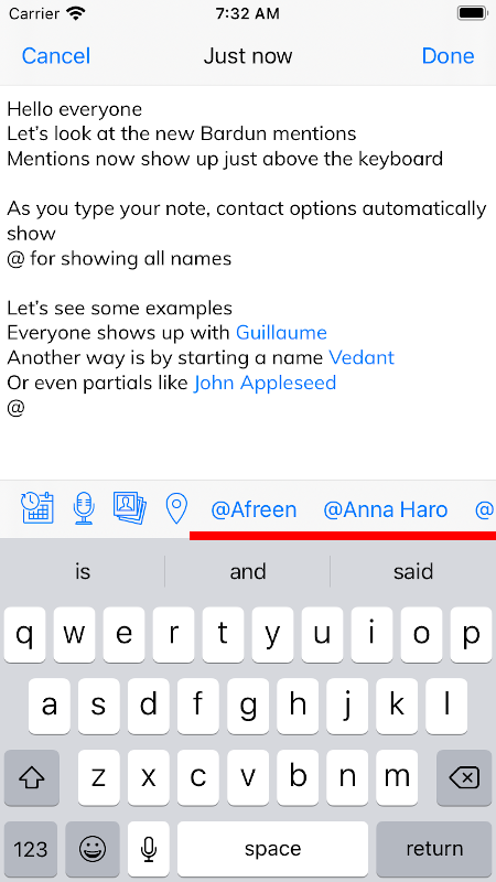 New mentions system for Note editing